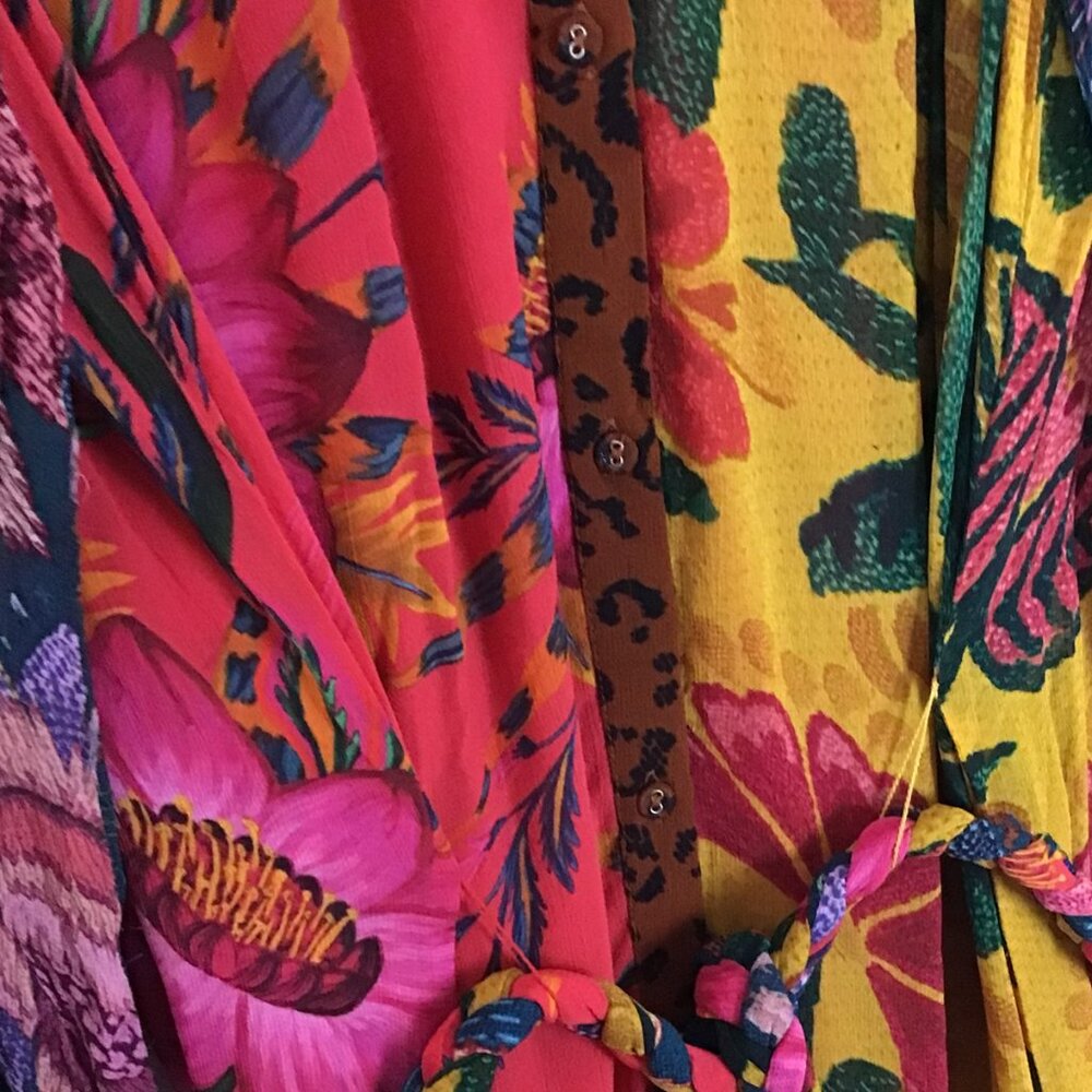 FARM RIO Mixed Prints Button Down Maxi Dress In Mix Print - Picture 6 of 16